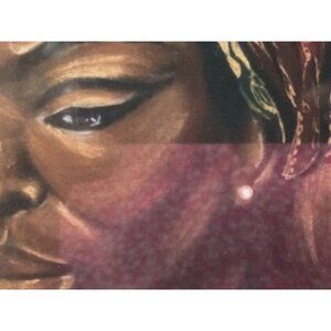 Framed Art Print Of African Woman With Pearl Earring In Style Of Vermeers Girl W